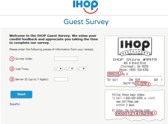 TalkToIHOP.com IHOP Guest Survey